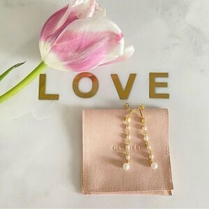 GOLD and pearl drop 14k gold earrings minimalists elegant women’s gold jewelry